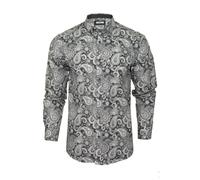 Xact Chemise à motifs paisley à manches longues pour hommes, coupe slim