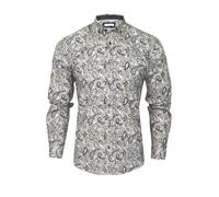 Xact Chemise à Motifs Paisley à Manches Longues pour Hommes, Coupe Slim (Blue Brown) XXL