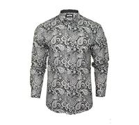 Xact Chemise à Motifs Paisley à Manches Longues pour Hommes, Coupe Slim (Grey/Grey) L