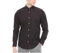 Xact Chemise à pois pour homme à manches longues avec col boutonné
