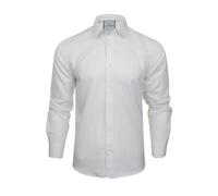 Xact Chemise Club Hommes, Col Penny, Motif Chevron, Poignets Contrastants Blancs