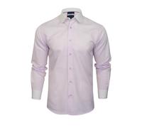 Xact Chemise Club Hommes, Col Penny, Motif Chevron, Poignets Contrastants Blancs