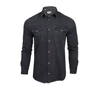 Xact Chemise en Denim de 6,6 oz pour Hommes à Manches Longues (Black Denim) XXL