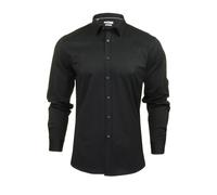 Xact Chemise en popeline extensible pour homme à manches longues, coupe ajustée