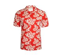 Xact Chemise Hawaïenne Col Cubain Hommes, Motifs Floraux, Manches Courtes