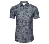 Xact Chemise Hawaïenne Motifs Floraux Hommes, 100% Coton, Manches Courtes