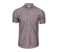Xact Chemise Oxford à Manches Courtes pour Homme avec col boutonné (Light Burgundy) S