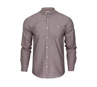 Xact Chemise Oxford à Manches Longues et col Grand-père/à col Mao pour Homme (Light Burgundy) XL