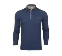 Xact Polo Manches Longues Hommes, 100% Coton Piqué, Col Boutonné Contrastant