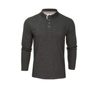 Xact Polo Manches Longues pour Homme, 100% Coton Piqué, Coupe Slim (Charcoal) M