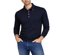 Xact Polo Manches Longues pour Homme, 100% Coton Piqué, Coupe Slim (Dark Navy) XL