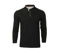 Xact Polo Manches Longues pour Homme, 100% Coton Piqué, Coupe Slim (Jet Black) M