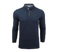 Xact Polo Manches Longues pour Homme, 100% Coton Piqué, Coupe Slim (Ocean Blue) S