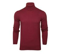 Xact Pull à Col Roulé Homme, 100% Coton Naturel Respirant, Pull Maille Fine Tricot Slim Fit Manches Longues, Pull Chaud Décontracté ou Élégant pour Automne Hiver (Burgundy) XXL
