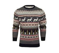 Xact Pull de Noël Lapland avec Motif Arbre et Rennes (Navy) XL