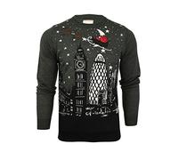 Xact Pull de Noël pour Homme, Horizon de Londres, Col Rond (London - Grey) XL