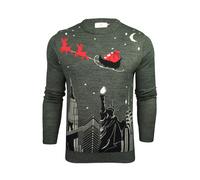 Xact Pull de Noël pour Homme, Horizon de Londres ou de New York, Col Rond