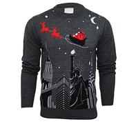 Xact Pull de Noël pour Homme, Horizon de New York, Col Rond (New York-Grey) L