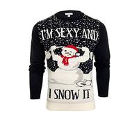 Xact Pull de Noël pour Homme 'Sexy Snowman' (Navy) L