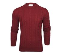 Xact Pull en Tricot torsadé à col Rond pour Homme (Burgundy) L
