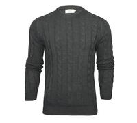 Xact Pull en Tricot torsadé à col Rond pour Homme (Dark Charcoal Marl) L
