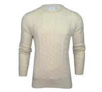 Xact Pull en Tricot torsadé à col Rond pour Homme (Oat Grey Marl) XL