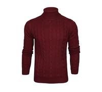 Xact Pull en Tricot torsadé à col roulé pour Homme (Burgundy) M