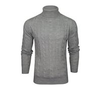 Xact Pull en Tricot torsadé à col roulé pour Homme (Mid Grey Marl) XL