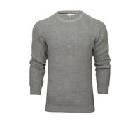 Xact Pull Homme en Tricot épais à Encolure Ras-du-Cou et Manches Raglan (Mid Grey Marl) XL