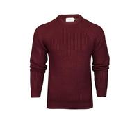Xact Pull Homme en Tricot épais à Encolure Ras-du-Cou et Manches Raglan (Burgundy) XL