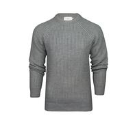 Xact Pull Homme en Tricot épais à Encolure Ras-du-Cou et Manches Raglan (Mid Grey Marl) XXL