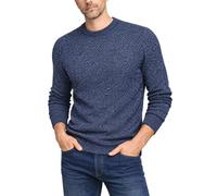 Xact Pull Ras-du-Cou en Tricot Gaufre Twist pour Homme, Riche en Coton, Tissu Écologique (Light Denim/Navy) M