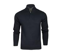 Xact Pull Zippé 1/4 Homme en Coton Majoritaire, Col Montant Demi-Zip, Pull Léger et Confortable, Style Décontracté Chic, Idéal Automne Hiver (Navy) XXL