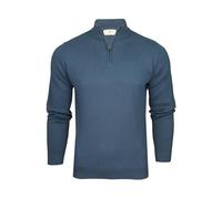 Xact Pull Zippé 1/4 Homme en Coton Majoritaire, Col Montant Demi-Zip, Pull Léger et Confortable, Style Décontracté Chic, Idéal Automne Hiver (Blue Bird) XL