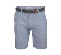 Xact Short Chino Homme Oxford en Coton avec Ceinture, Bermuda Habillé Été Décontracté, Coupe Regular, Fermeture Éclair, Poches (Oxford Navy) 40