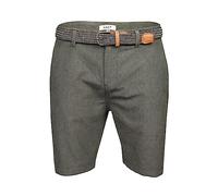 Xact Short Chino Homme Oxford en Coton avec Ceinture, Bermuda Habillé Été Décontracté, Coupe Regular, Fermeture Éclair, Poches (Oxford Charcoal) 36