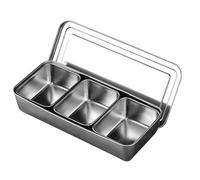 Xafrstyu Boîte d'assaisonnement en Argent, Lot Boîtes Assaisonnement Box Set, Boîte d'assaisonnement en Acier Inoxydable, Condiment Jarres de Stockage de Conteneurs (M)