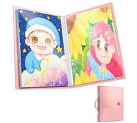 Xafrstyu Diamond Painting Album avec Poignée, Diamond Painting Album, A2/A3 Livre de Stockage de Peinture au Diamant, Avec 60 Pages Peut Contenir 180 Feuilles (Rose,A3)