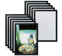 Xafrstyu Lot de 10 Cadres Photo Magnétiques Auto-adhésifs - Cadres d’Affichage Polyvalents pour Œuvres Diamant, Faciles à Installer et à Décorer Partout (Tailles A3 & A4) (A4,Noir)