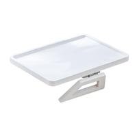 Xafrstyu Tablette d'Accoudoir de Canapé en Bambou, Tablette Clip-on pour Dîners TV, Télécommandes, Boissons, Snacks - Économie d'Espace, 13 x 9.5 Pouces (Blanc)