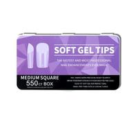 XAGMODSHN 1 lot de faux ongles longs longs en gel doux semi-mat à presser sur les ongles en acrylique