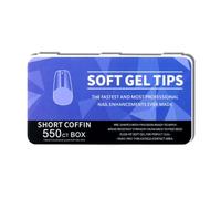 XAGMODSHN 1 lot de faux ongles longs longs en gel doux semi-mat à presser sur les ongles en acrylique