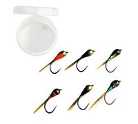 XAGMODSHN 6 Pièces Pêche À La Truite Rapide Évier Mouche Artificielle Coulant Rapidement Perles Leurres De Glace Tête De Perle en Métal Gabarits Artificiel Rapide Coulant Perles Pêche