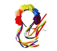 XAGMODSHN Bandeau à cheveux avec ruban à fleurs 6 couleurs vives pour fêtes et mariages