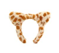 XAGMODSHN Bandeau à cheveux créatif imprimé léopard doux oreilles de chaton en peluche douce pour enfants, adolescents et adultes