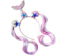 XAGMODSHN Bandeau à cornes avec motif de personnage de dessin animé pour enfants, filles, bandeau à paillettes pour les amateurs de contes de fées, accessoires de jeu de rôle, couvre-chefs pour