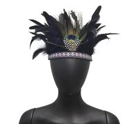 XAGMODSHN Bandeau à plumes ethniques pour festival, célébration indianchefs, bal masqué, carnaval, fête, décoration de cheveux