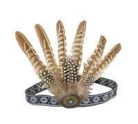 XAGMODSHN Bandeau à plumes unique pour costume ethnique pour festivals de musique, rassemblements, célébrations de mariage