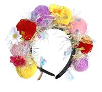 XAGMODSHN Bandeau fantaisie à pompons pour danse, scène, carnaval, costume accrocheur clouté cristal doux et confortable