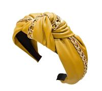 XAGMODSHN Bandeau large noué en cuir synthétique pour femme - Confortable et élégant - Pour un usage quotidien